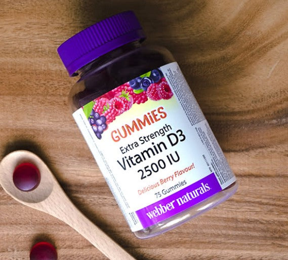 Webber Naturals Vitamin D3 Extra Strength 2500IU, 75 Gummies