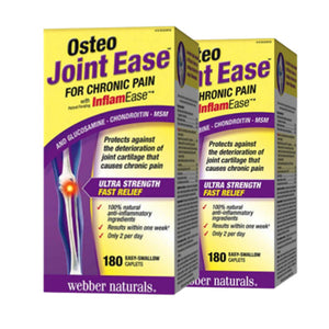 【优惠组合】2瓶 x Webber Naturals Osteo Joint Ease 缓解炎症 - 维骨力+软骨素+MSM， 180粒易吞片