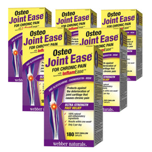 6 x Webber Naturals Osteo Joint Ease with InflamEase™, 180 caplets Bundle