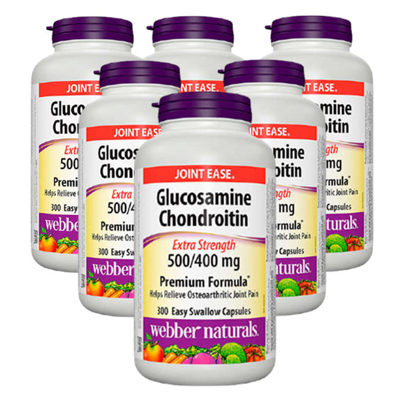 (Promotional Item) Webber Naturals 6x Glucosamine & Chondroitin, Extra Strength, 900 mg, 300 caps