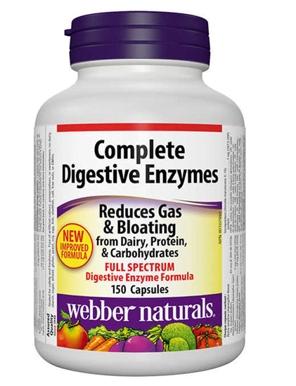 Webber Naturals 完全消化酶，150 粒膠囊