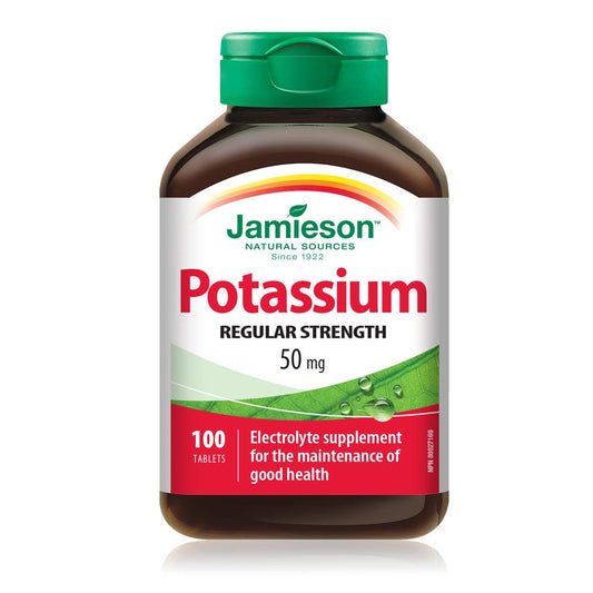 Jamieson Potassium 50mg, 100 tablets bottle photo  健美生