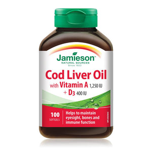 Jamieson Cod Liver Oil w/ Vit. A + D3 100 softgels