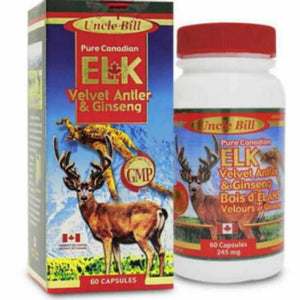 Uncle Bill Pure Canadian Elk Velvet Antler & Ginseng 60 caps