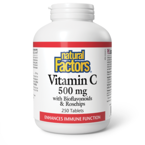 Natural Factors Vitamin C 500 mg · Plus Bioflavonoids & Rosehips, 250 tabs