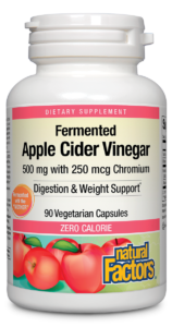 Natural Factors Fermented Apple Cider Vinegar & Chromium 500 mg / 250 mcg , 90 Vegetarian Capsules