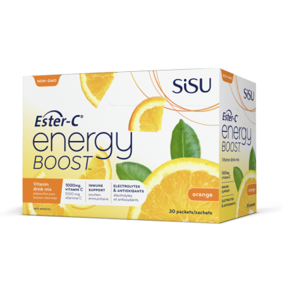 Sisu Ester-C Energy Boost, Natural Orange Flavour, 30 packets
