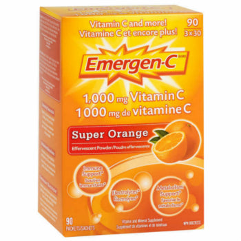Emergencee Powder Emergen-C Vitamin C Effervescent Powder Super Orange 90 packets ...