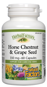 Natural Factors Horsechestnut + Grapeseed, 60 capsules