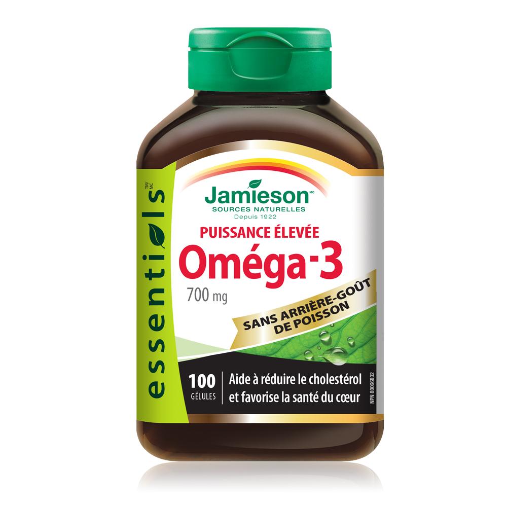 Francais Jamieson Essentials Omega-3 Extra Strength, 700mg, 100 softgels