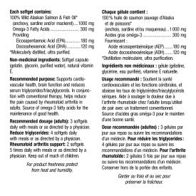  【加量裝】 Webber Naturals Omega-3 野生三文魚;混合魚油，1000毫克, 180粒