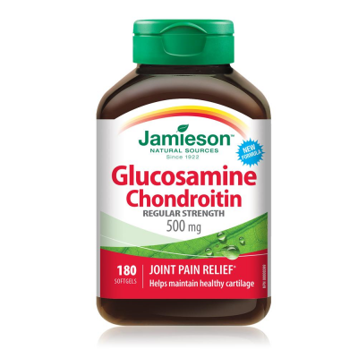 Jamieson Glucosamine Chondroitin 500 mg —  180 softgels