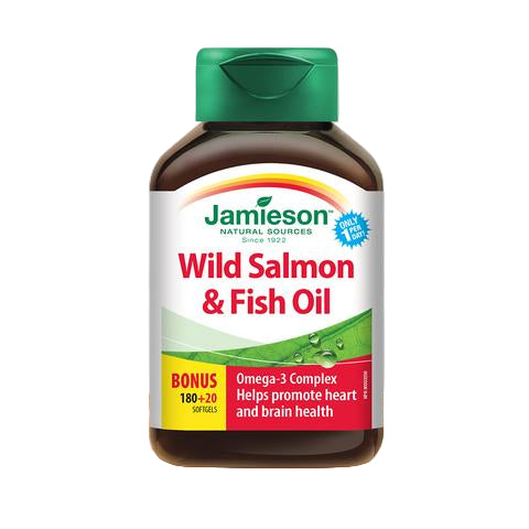 Jamieson Wild Salmon and Fish Oil 1000mg,  bonus 180+20SG 健美生
