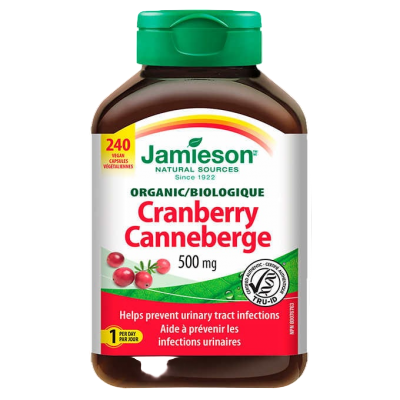 Jamieson Organic Cranberry, 500 mg, 240 Vcapsules 健美生