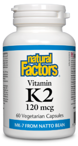 Natural Factors Vitamin K2 120 mcg, 60 Vegetarian Capsules