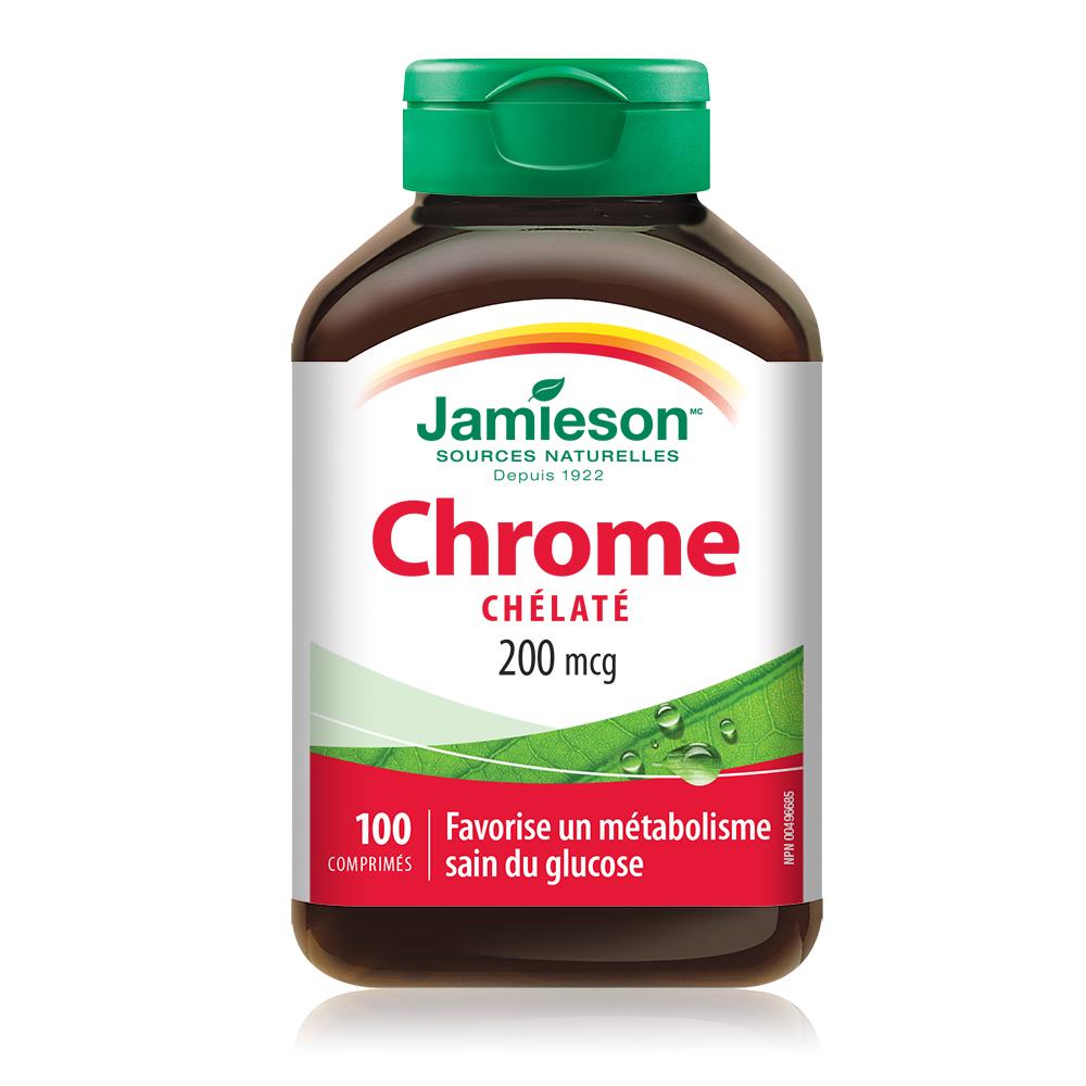 Jamieson Chelated Chromium 200 mcg 100 tablets french 健美生