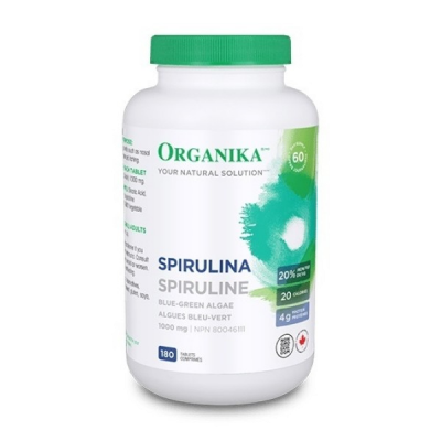 Organika Spirulina 1000mg, 180 tablets