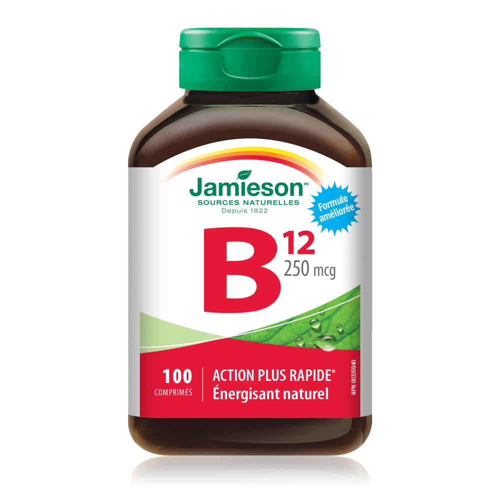 Jamieson Vitamin B12
 Methylcobalamin 250 mcg 100 tablets French Canada