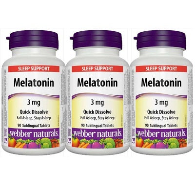 [Promotional Item] 3x Melatonin Easy Dissolve, 3 mg, 90 sublingual tabs