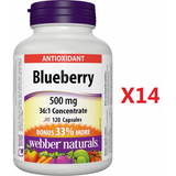 [Promotional Item] 14x Webber Naturals Blueberry, 500mg, 120 caps Bonus