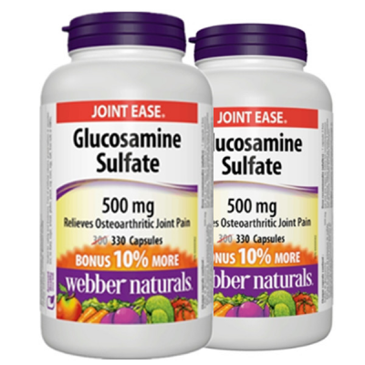 (Promotion Item) 2x Webber Naturals Glucosamine  Sulfate 500mg, 330 Caps Bonus