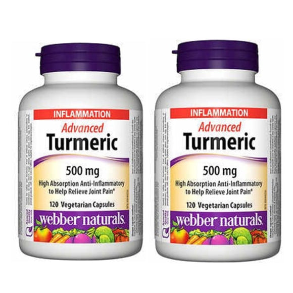 (Promotion Item) 2x Webber Naturals Advanced Turmeric, 500 mg, 120 vcaps