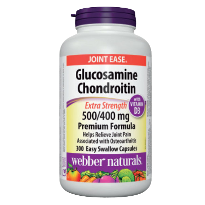 Webber Naturals Glucosamine Chondroitin 500/400mg, with Vitamin D3, 300 caps