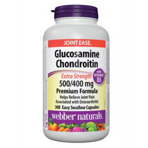 Webber Naturals Glucosamine Chondroitin 500/400mg, with Vitamin D3, 300 caps