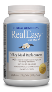 Natural Factors RealEasy™ with PGX® Whey Meal Replacement Vanilla, 870g