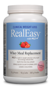 Natural Factors RealEasy™ with PGX® Whey Meal Replacement Strawberry, 885g